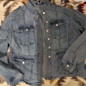 Baccini Light Blue Jean Jacket with Button Details
